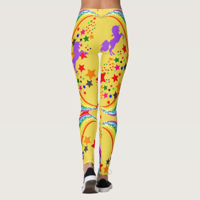 Rainbow Unicorn Leggings Personalize Yoga Pants (Back)