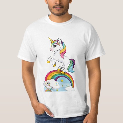 Rainbow Unicorn Lifesize Cardboard Cutout T_Shirt