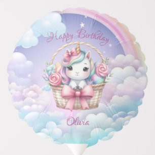 Rainbow Unicorn Magic Moment Girl Birthday Balloon