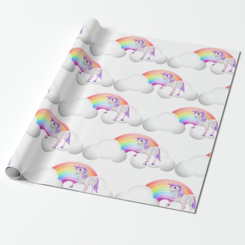 Rainbow Unicorn Magical Cute Wrapping Paper