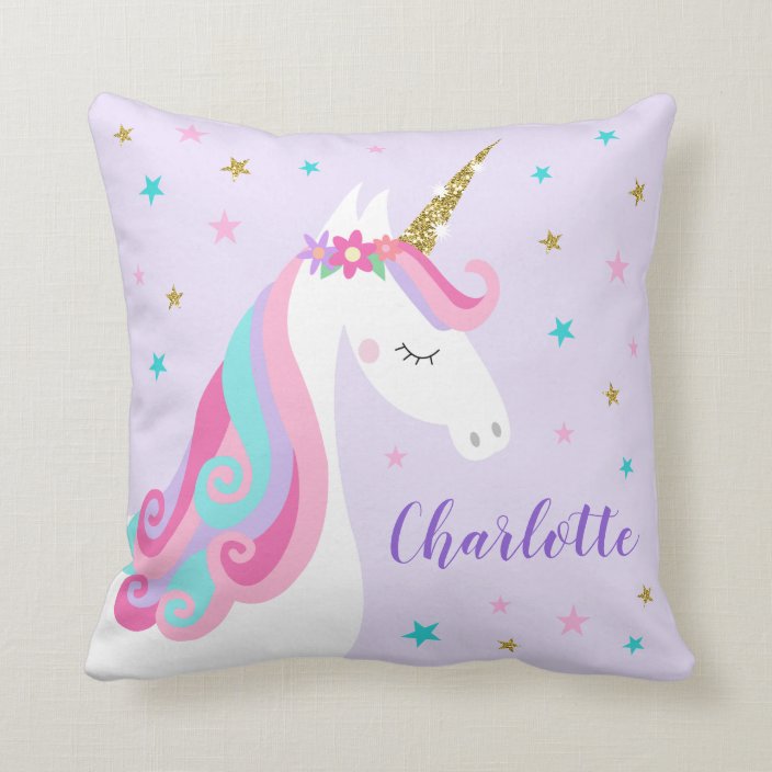 unicorn glitter pillow