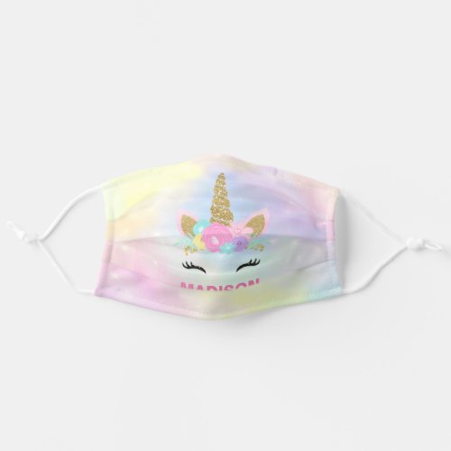 Rainbow Unicorn Magical Personalized Adult Cloth Face Mask