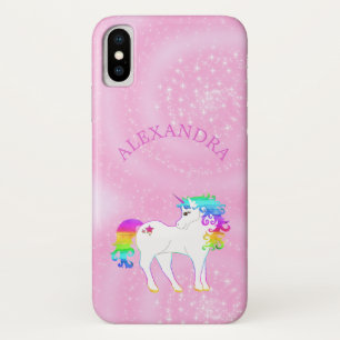 Rainbow Unicorn Magical Stars Cute Personal iPhone X Case