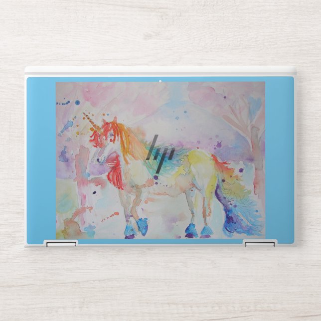 Rainbow Unicorn Magical Whimsical Laptop Skin (Front)