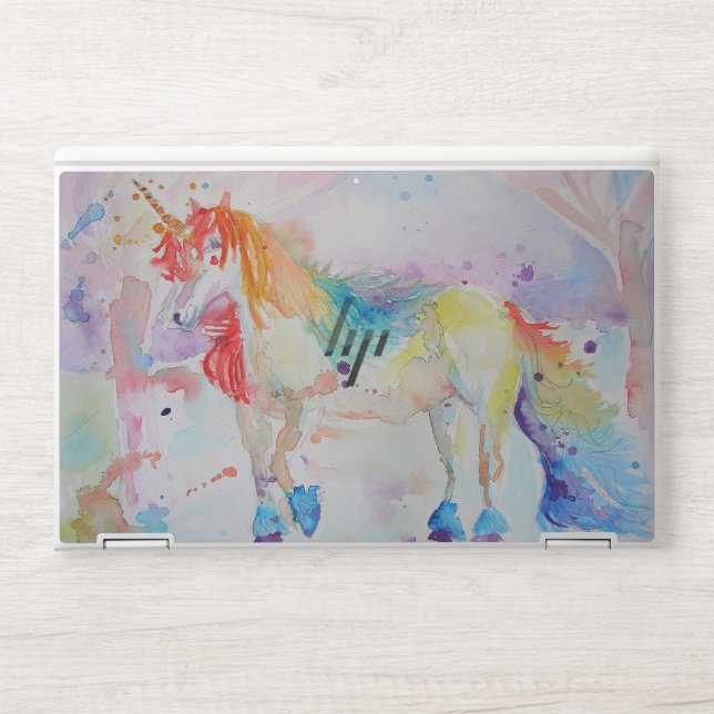 Rainbow Unicorn Magical Whimsical Laptop Skin (Front)