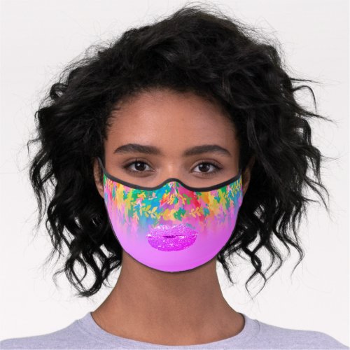 Rainbow Unicorn Makeup Artist Pink Glitter Girly Premium Face Mask