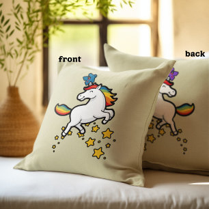 Rainbow Unicorn Meeple Board Game Lover  Throw Pillow