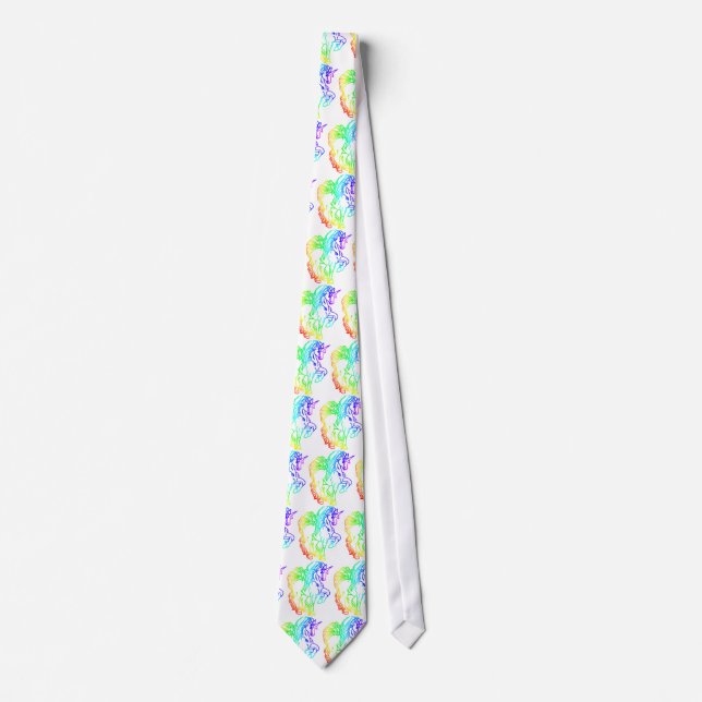 Rainbow Unicorn Men's tie (Front)
