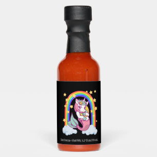 Rainbow unicorn mermaid girl hot sauces