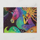 Rainbow Unicorn Mermaid Postcard at Zazzle