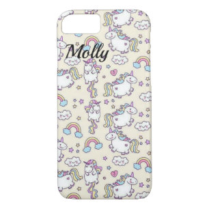 Rainbow Unicorn NAME Kawaii Cute Sweet iPhone 8/7 Case
