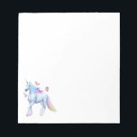 Rainbow unicorn notepad<br><div class="desc">Rainbow colored unicorn surrounded by colorfully matching butterflies note pad</div>