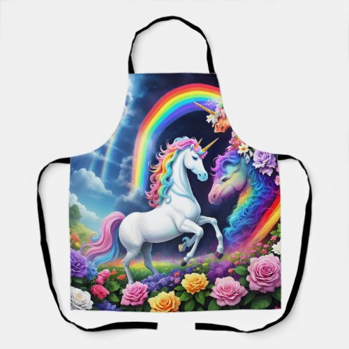 Rainbow Unicorn One Apron