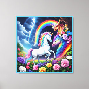 Rainbow Unicorn One Canvas Print