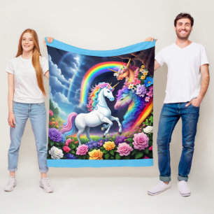 Rainbow Unicorn One Fleece Blanket