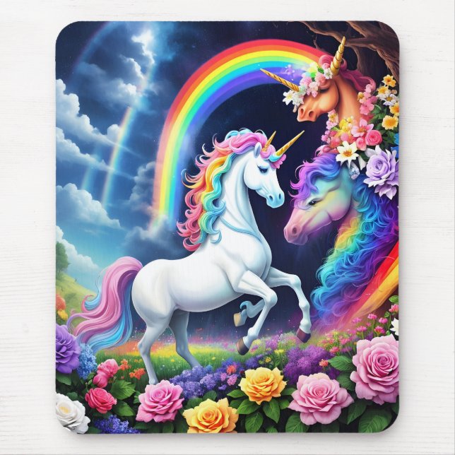 Rainbow Unicorn One Mouse Pad (Front)