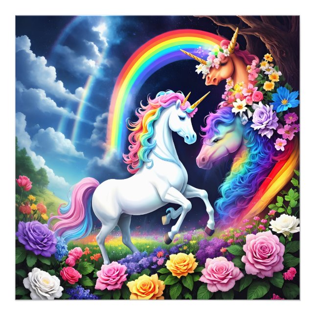 Rainbow Unicorn One Photo Print (Front)