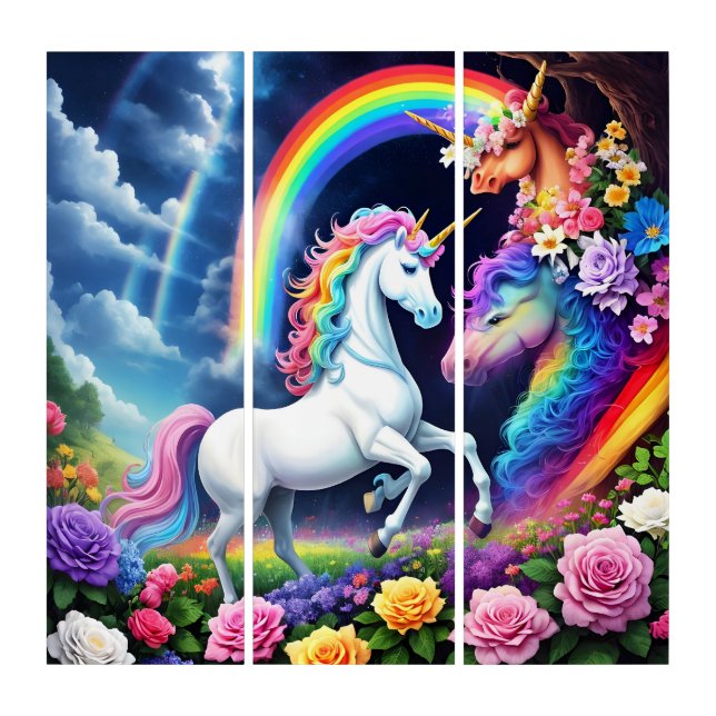 Rainbow Unicorn One Triptych (Front)