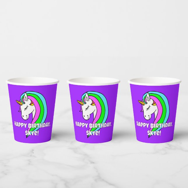 Rainbow Unicorn Paper Cups (Multi)