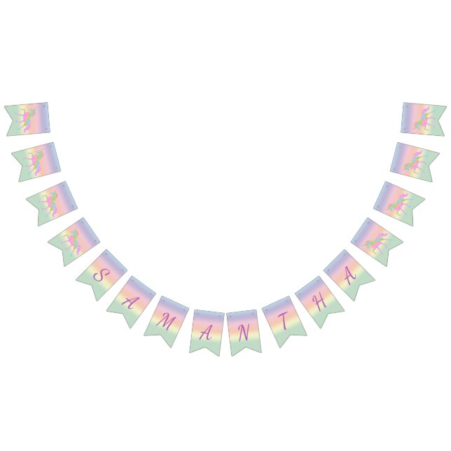 Rainbow Unicorn Party Bunting Banner (All)