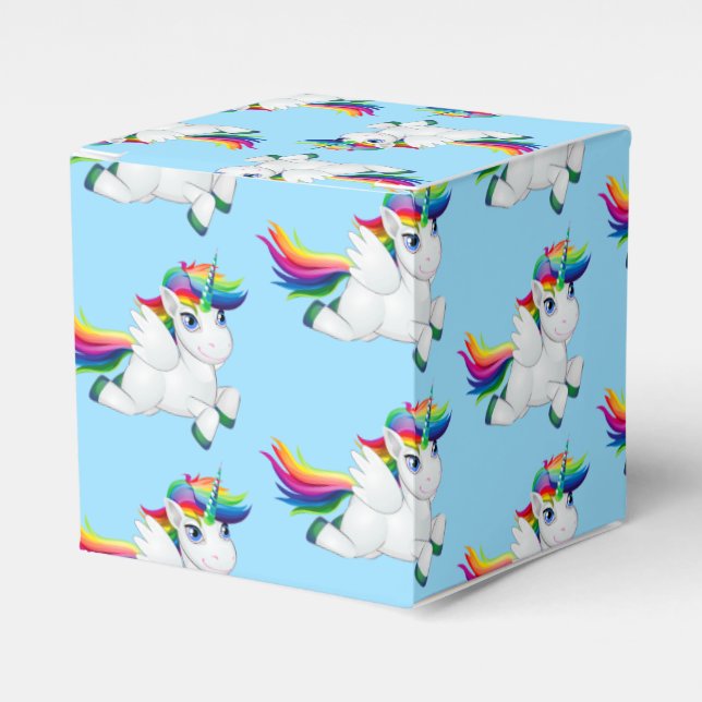 Rainbow Unicorn Party Favor Box (Front Side)