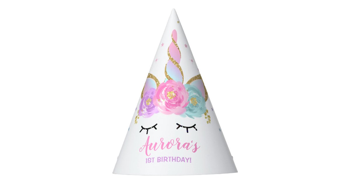 rainbow unicorn party hat unicorn birthday party zazzlecom