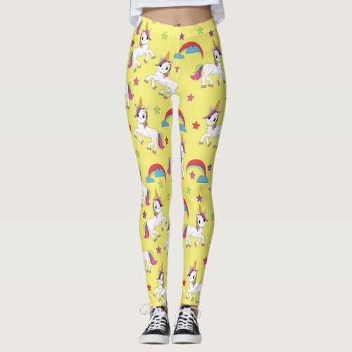 Rainbow Unicorn Party  Leggings