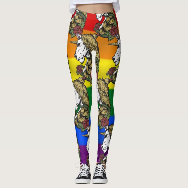 Rainbow Unicorn Party  Leggings (Front)