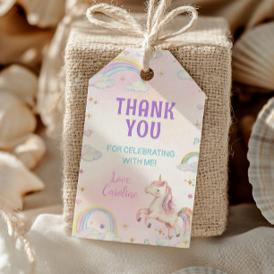 Rainbow Unicorn Party Thank You Favor Tag