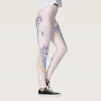 Rainbow Unicorn Leggings Personalize Yoga Pants, Zazzle