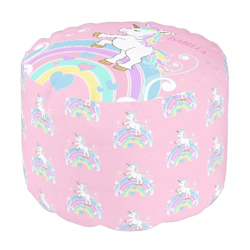 Rainbow Unicorn Pattern Pouf