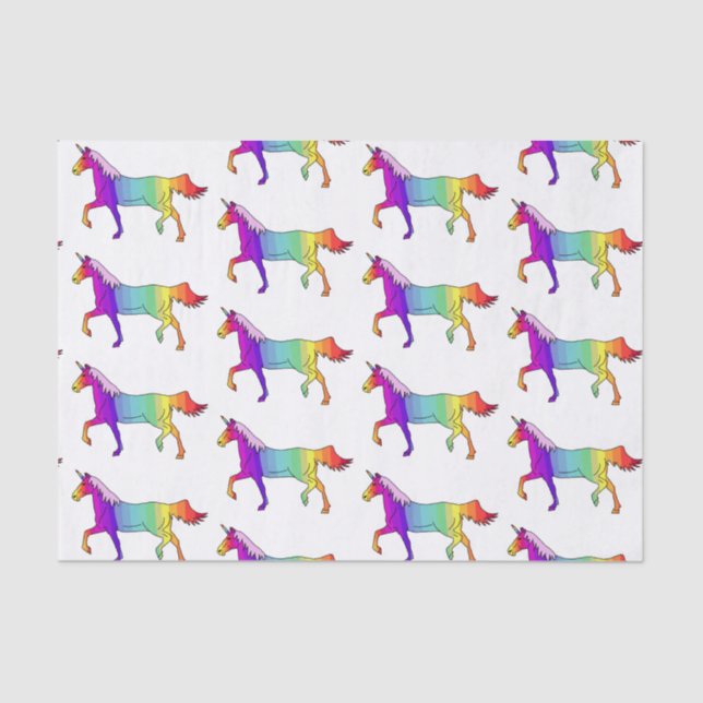 Rainbow Unicorn Pattern Tissue Paper (Front)