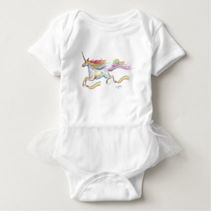 Rainbow Unicorn Pegasus Horse Pony Flying Cute Baby Bodysuit
