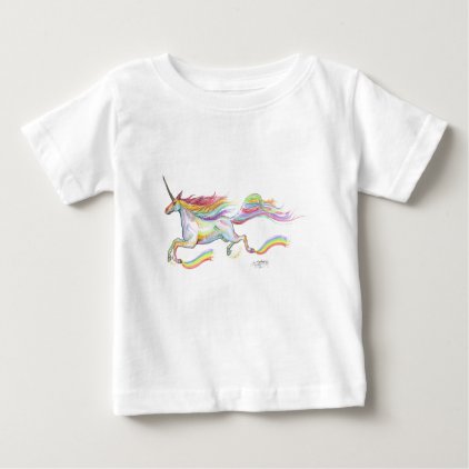 Rainbow Unicorn Pegasus Horse Pony Flying Cute Baby T-Shirt