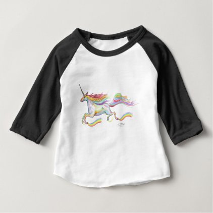 Rainbow Unicorn Pegasus Horse Pony Flying Cute Baby T-Shirt