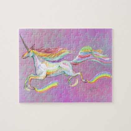 Rainbow Unicorn Pegasus Horse Pony Flying Cute Jigsaw Puzzle