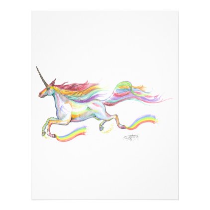 Rainbow Unicorn Pegasus Horse Pony Flying Cute Letterhead