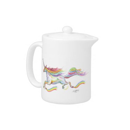 Rainbow Unicorn Pegasus Horse Pony Flying Cute Teapot