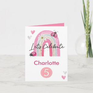 Rainbow Unicorn Personalized Age Purple  Card