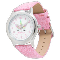 Rainbow Unicorn Personalized Custom Kid's Watch Rainbow Unicorn Personalized Custom Kid's Watch