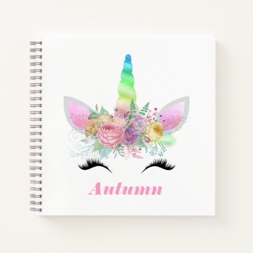 Rainbow Unicorn Personalized Custom Notebook