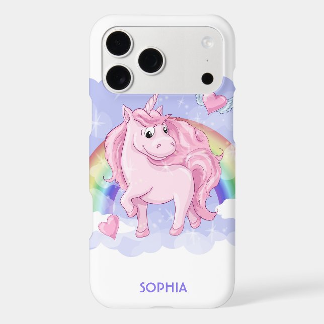 Rainbow Unicorn Personalized Name Iphone Case (Back)