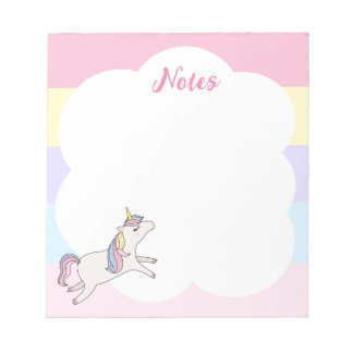 Rainbow Unicorn Personalized Notepad