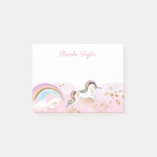 Rainbow Unicorn Personalized Post-it Notes