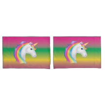 Rainbow Unicorn Pillow Case Set