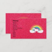 Rainbow unicorn pink glitter business card (Front/Back)
