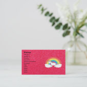 Rainbow unicorn pink glitter business card (Standing Front)