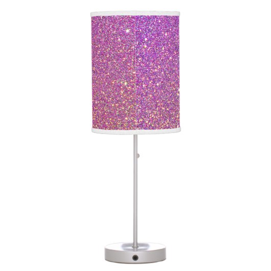 Rainbow Unicorn Pink Ombre Glitter Girly Table Lamp (Back)