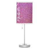 Rainbow Unicorn Pink Ombre Glitter Girly Table Lamp (Right)