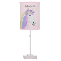 Rainbow Unicorn Pink Personalized Girls Lamp Rainbow Unicorn Pink Personalized Girls Lamp